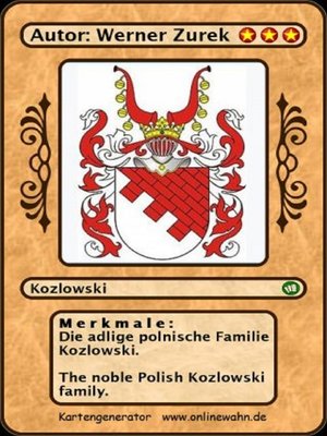cover image of Die adlige polnische Familie Kozlowski. the noble Polish Kozlowski family.